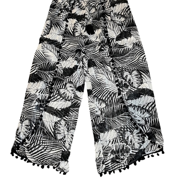 Club Z Collection Beach Sparkle Black & White Cover Up Pants - Size: 2X - Picture 2 of 6